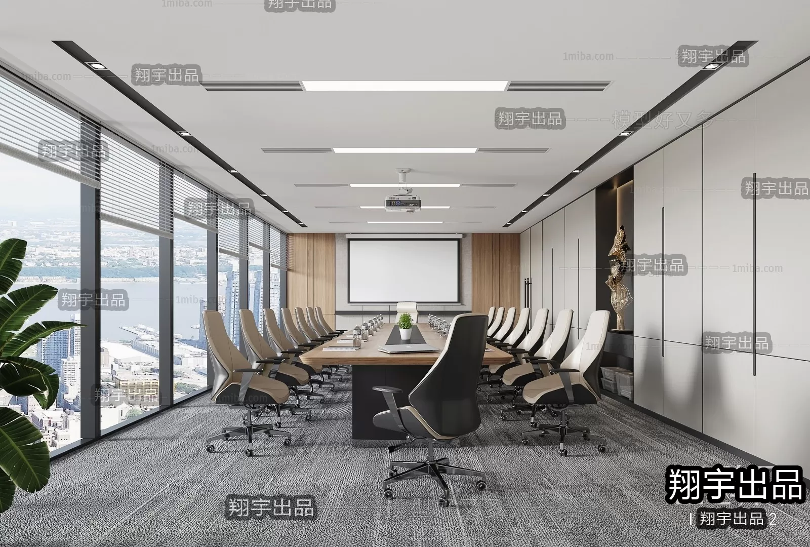 3D OFFICE INTERIOR (VRAY) – MEETING ROOM 3D SCENES – 065