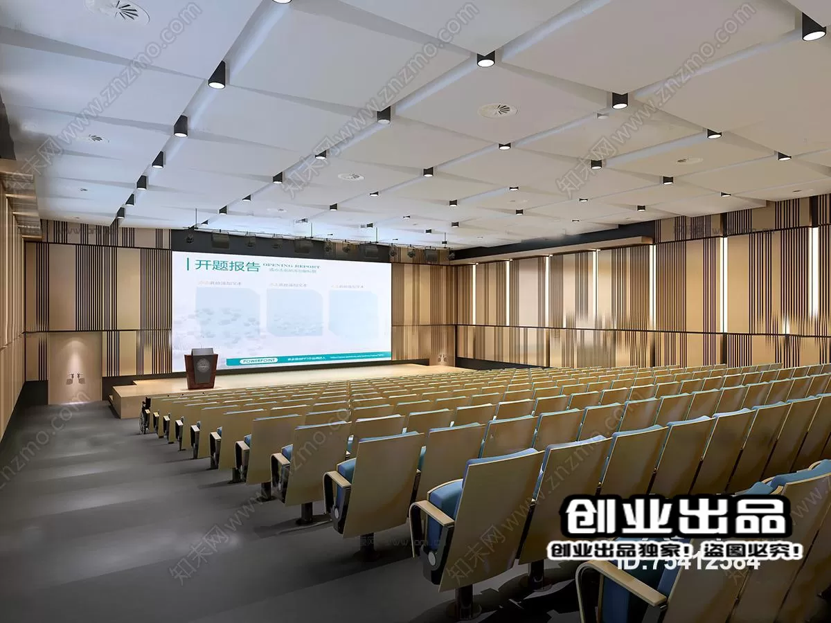 3D OFFICE INTERIOR (VRAY) – MEETING ROOM 3D SCENES – 066