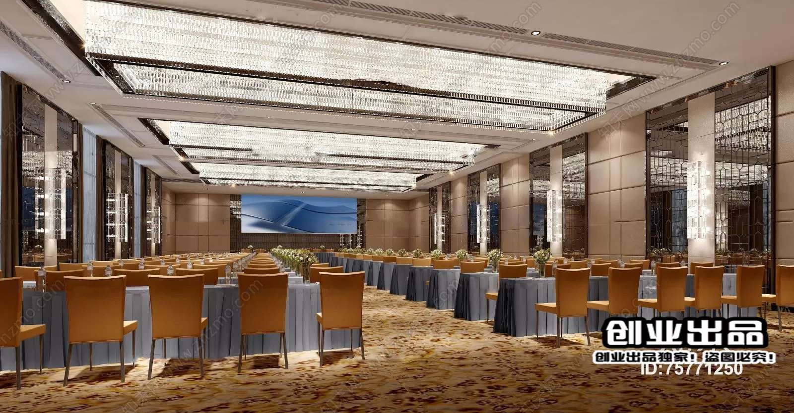 3D OFFICE INTERIOR (VRAY) – MEETING ROOM 3D SCENES – 067