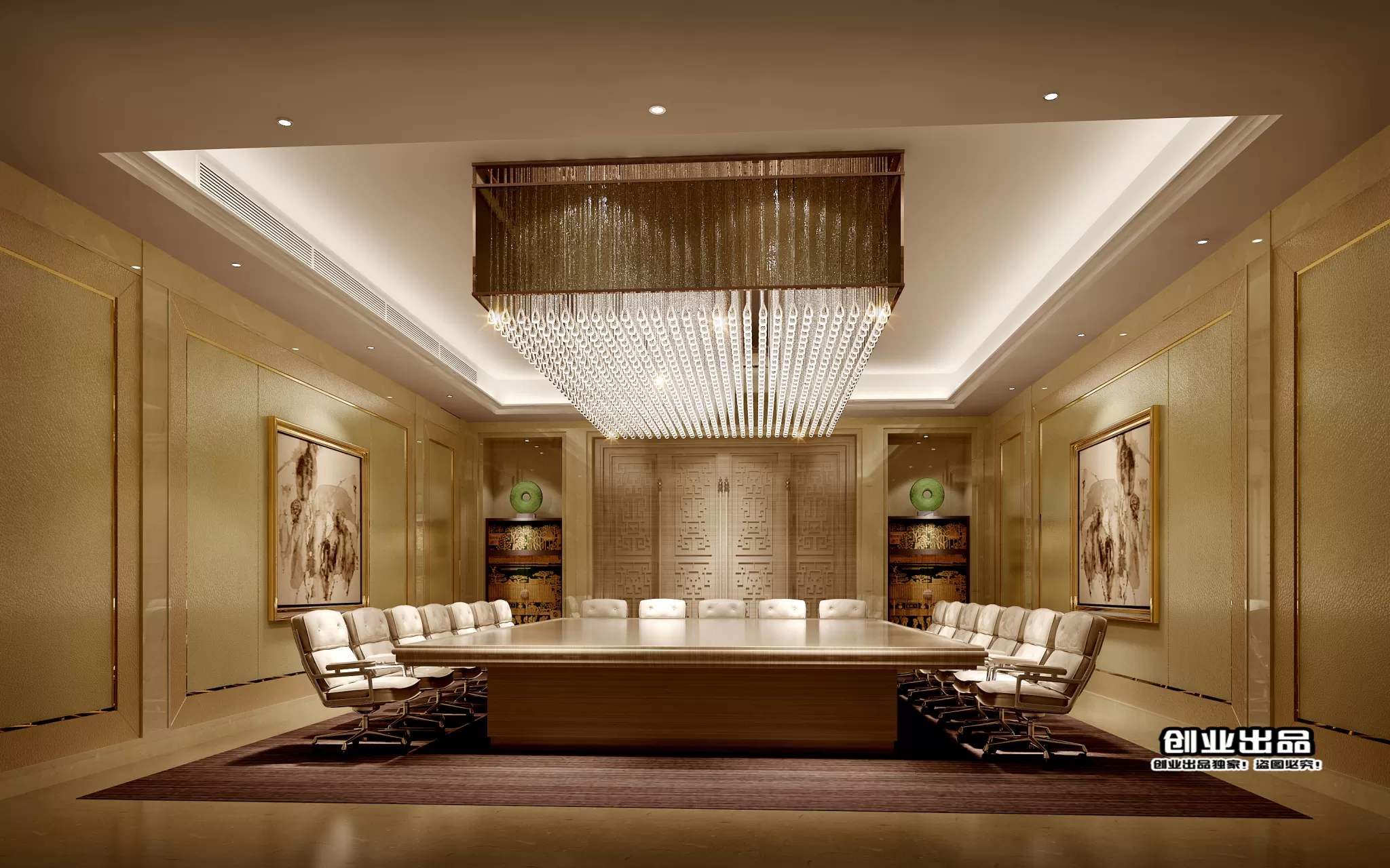 3D OFFICE INTERIOR (VRAY) – MEETING ROOM 3D SCENES – 068