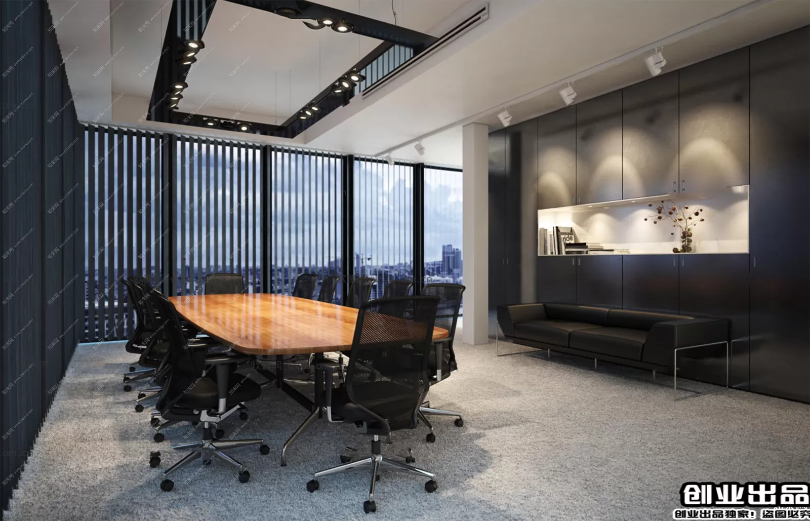 3D OFFICE INTERIOR (VRAY) – MEETING ROOM 3D SCENES – 078
