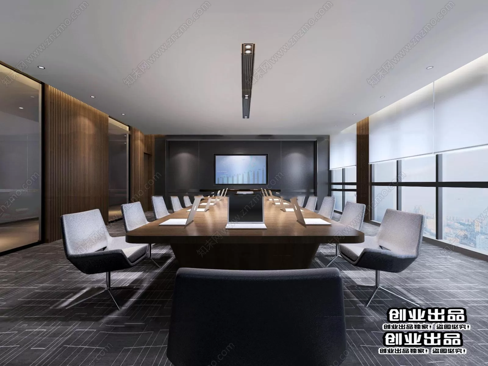 3D OFFICE INTERIOR (VRAY) – MEETING ROOM 3D SCENES – 080