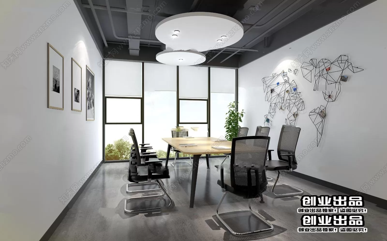 3D OFFICE INTERIOR (VRAY) – MEETING ROOM 3D SCENES – 082