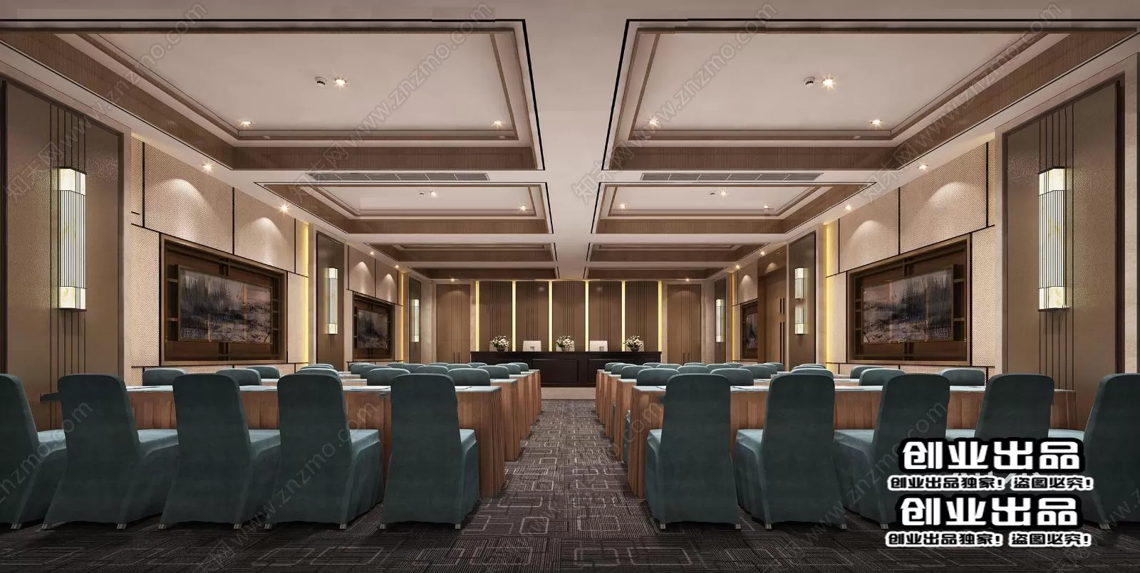 3D OFFICE INTERIOR (VRAY) – MEETING ROOM 3D SCENES – 084