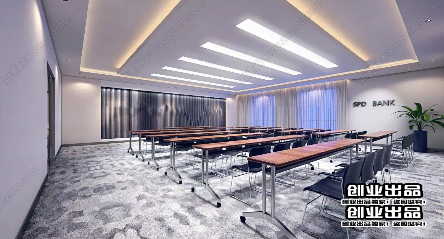 3D OFFICE INTERIOR (VRAY) – MEETING ROOM 3D SCENES – 089