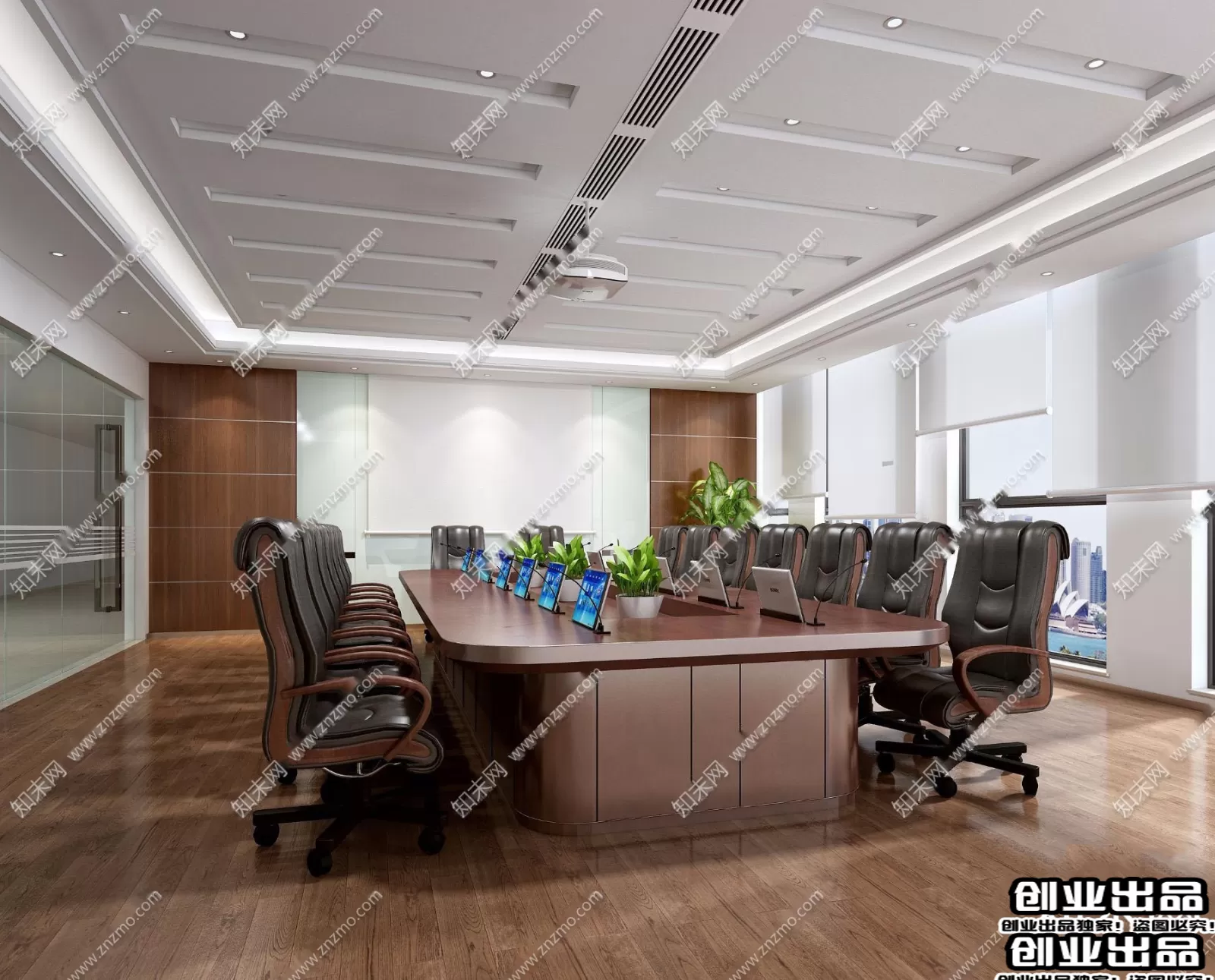3D OFFICE INTERIOR (VRAY) – MEETING ROOM 3D SCENES – 091