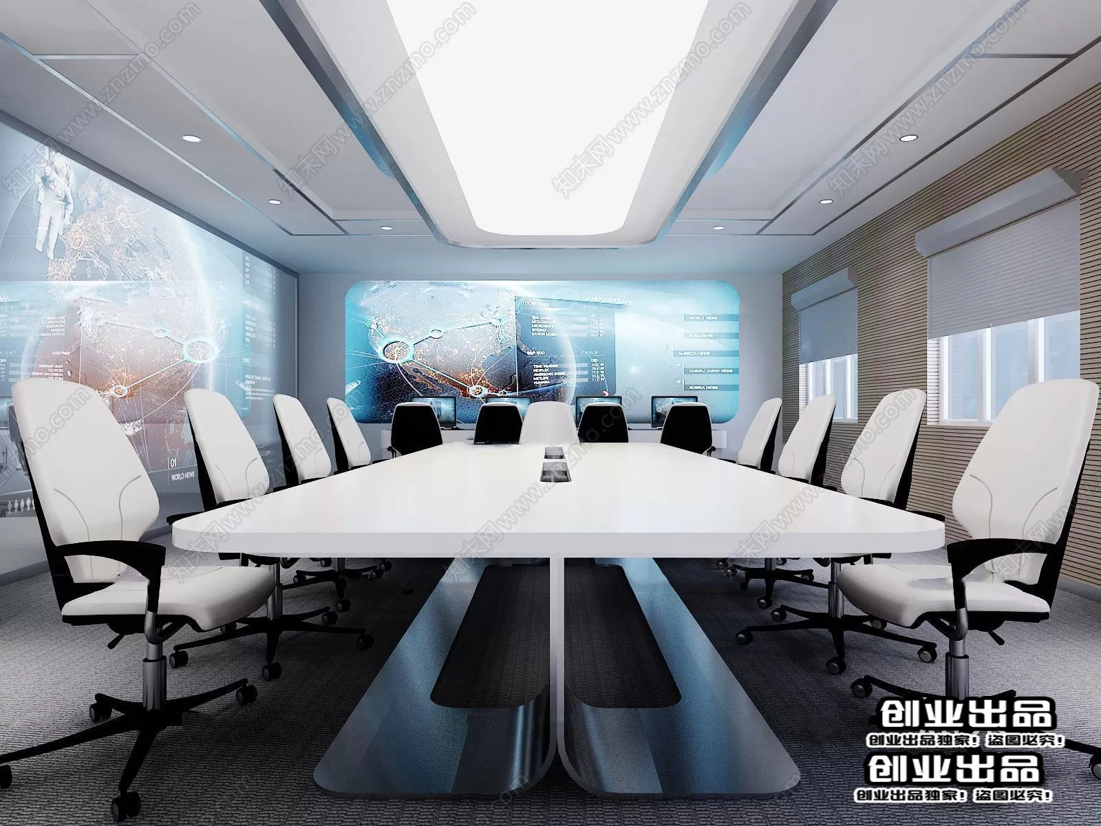 3D OFFICE INTERIOR (VRAY) – MEETING ROOM 3D SCENES – 094