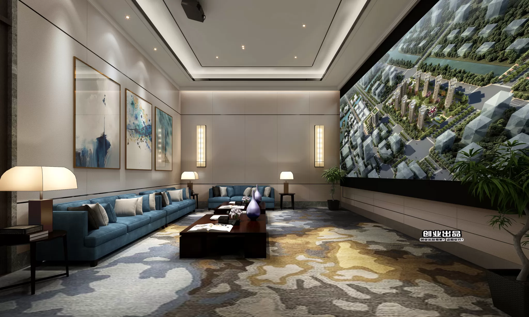 3D OFFICE INTERIOR (VRAY) – MEETING ROOM 3D SCENES – 096