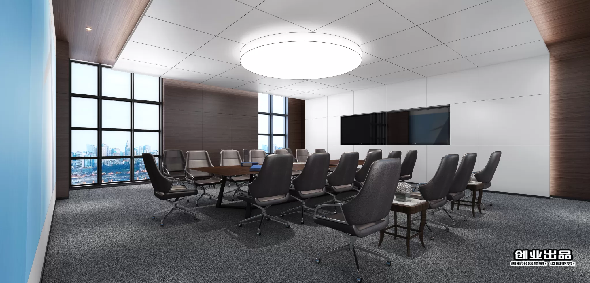 3D OFFICE INTERIOR (VRAY) – MEETING ROOM 3D SCENES – 097