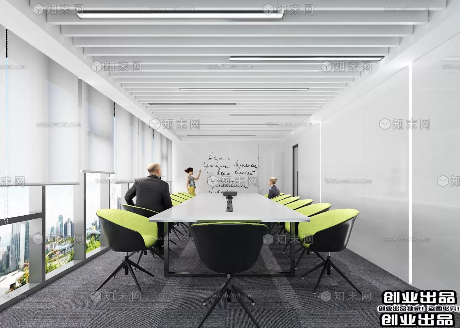 3D OFFICE INTERIOR (VRAY) – MEETING ROOM 3D SCENES – 101