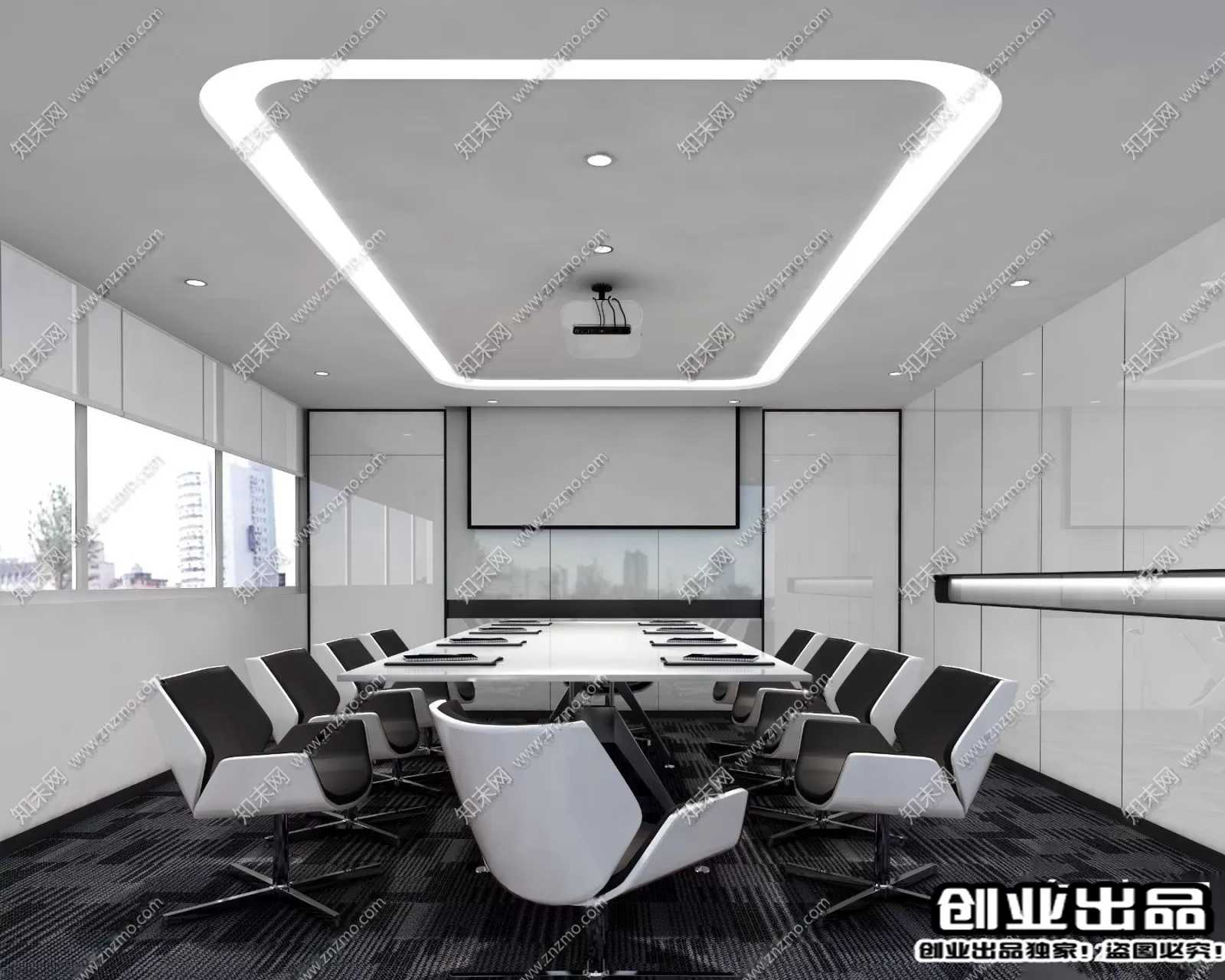 3D OFFICE INTERIOR (VRAY) – MEETING ROOM 3D SCENES – 103