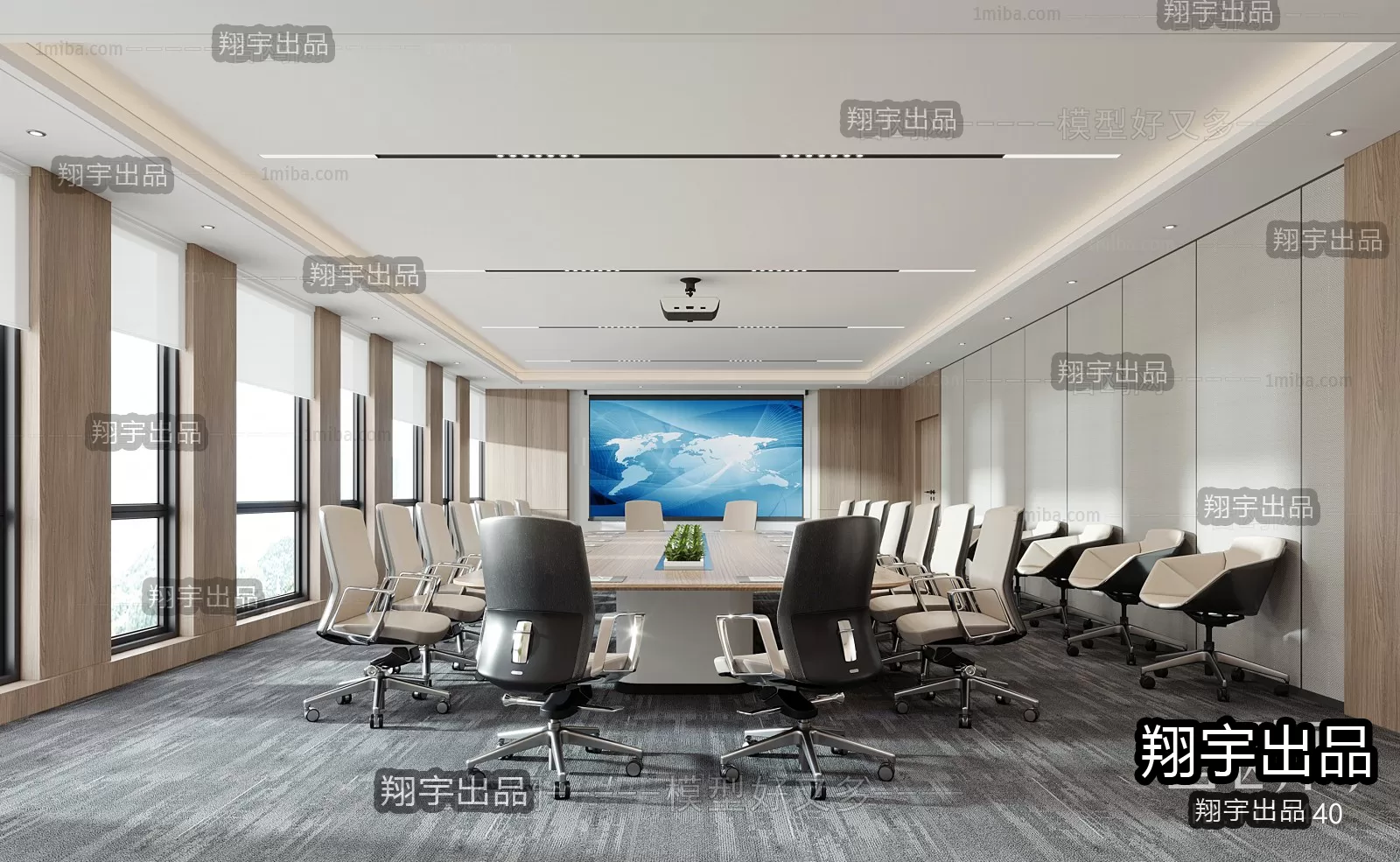 3D OFFICE INTERIOR (VRAY) – MEETING ROOM 3D SCENES – 106