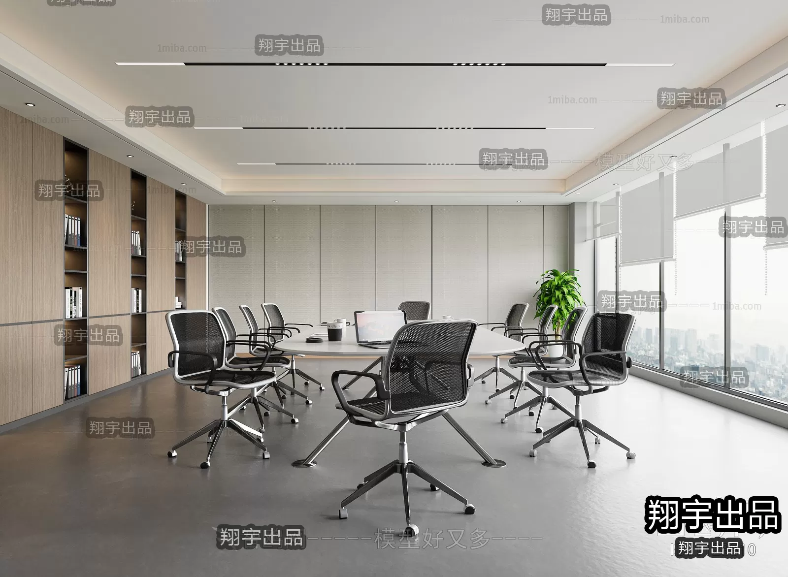 3D OFFICE INTERIOR (VRAY) – MEETING ROOM 3D SCENES – 107