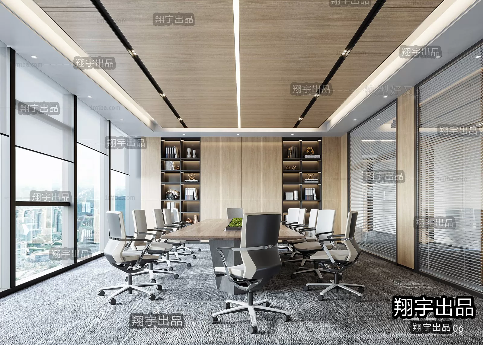 3D OFFICE INTERIOR (VRAY) – MEETING ROOM 3D SCENES – 108