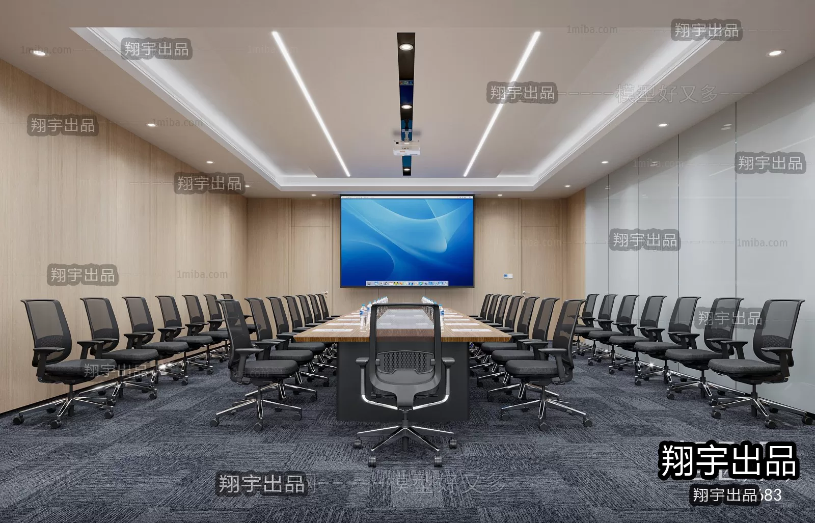 3D OFFICE INTERIOR (VRAY) – MEETING ROOM 3D SCENES – 109
