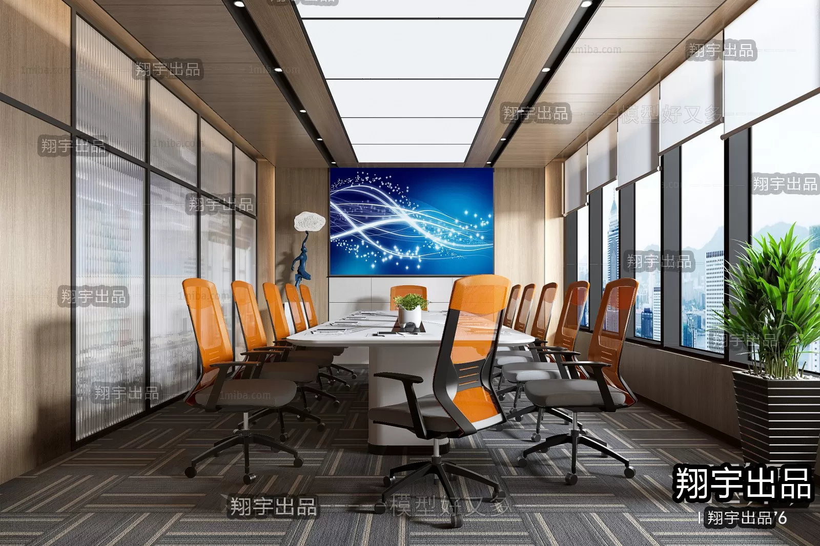 3D OFFICE INTERIOR (VRAY) – MEETING ROOM 3D SCENES – 110