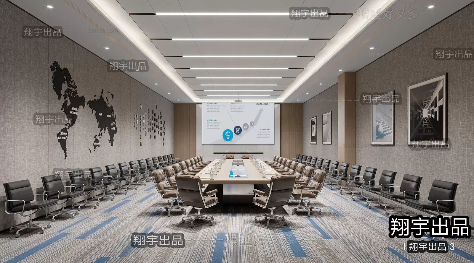 3D OFFICE INTERIOR (VRAY) – MEETING ROOM 3D SCENES – 111