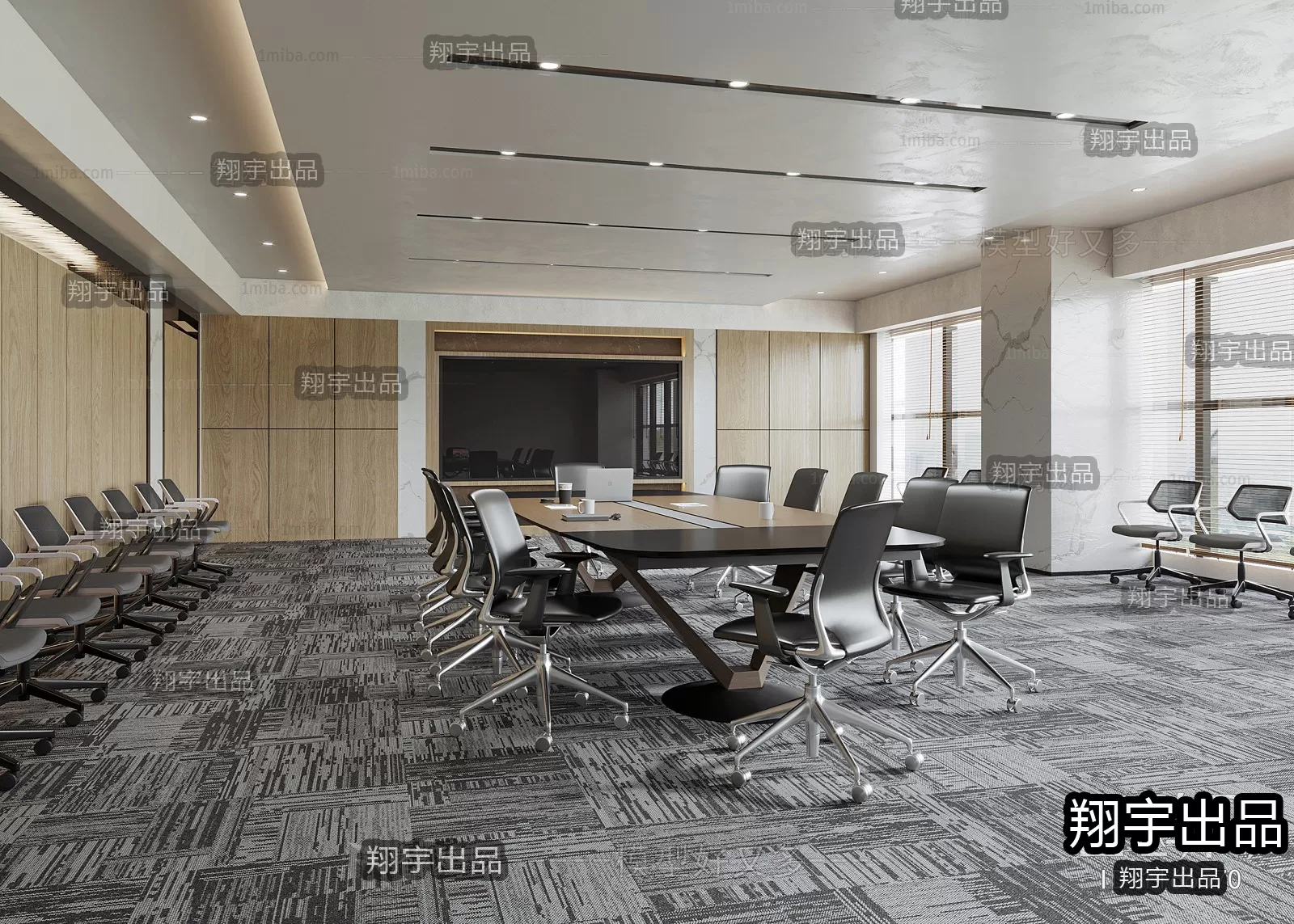 3D OFFICE INTERIOR (VRAY) – MEETING ROOM 3D SCENES – 112