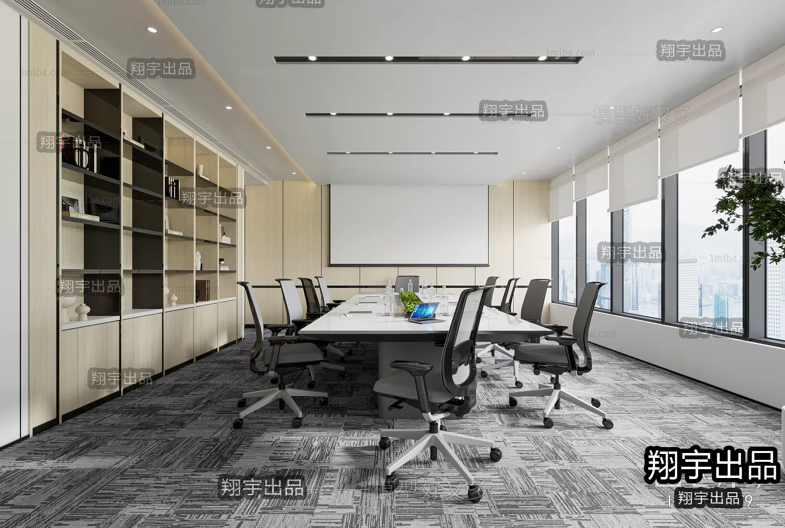 3D OFFICE INTERIOR (VRAY) – MEETING ROOM 3D SCENES – 114