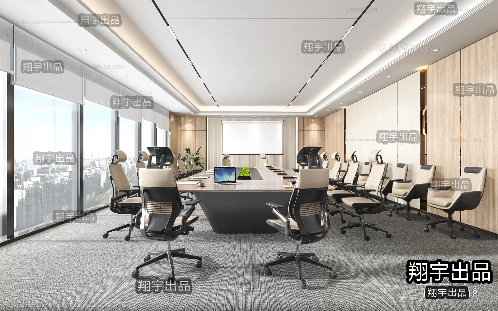 3D OFFICE INTERIOR (VRAY) – MEETING ROOM 3D SCENES – 116