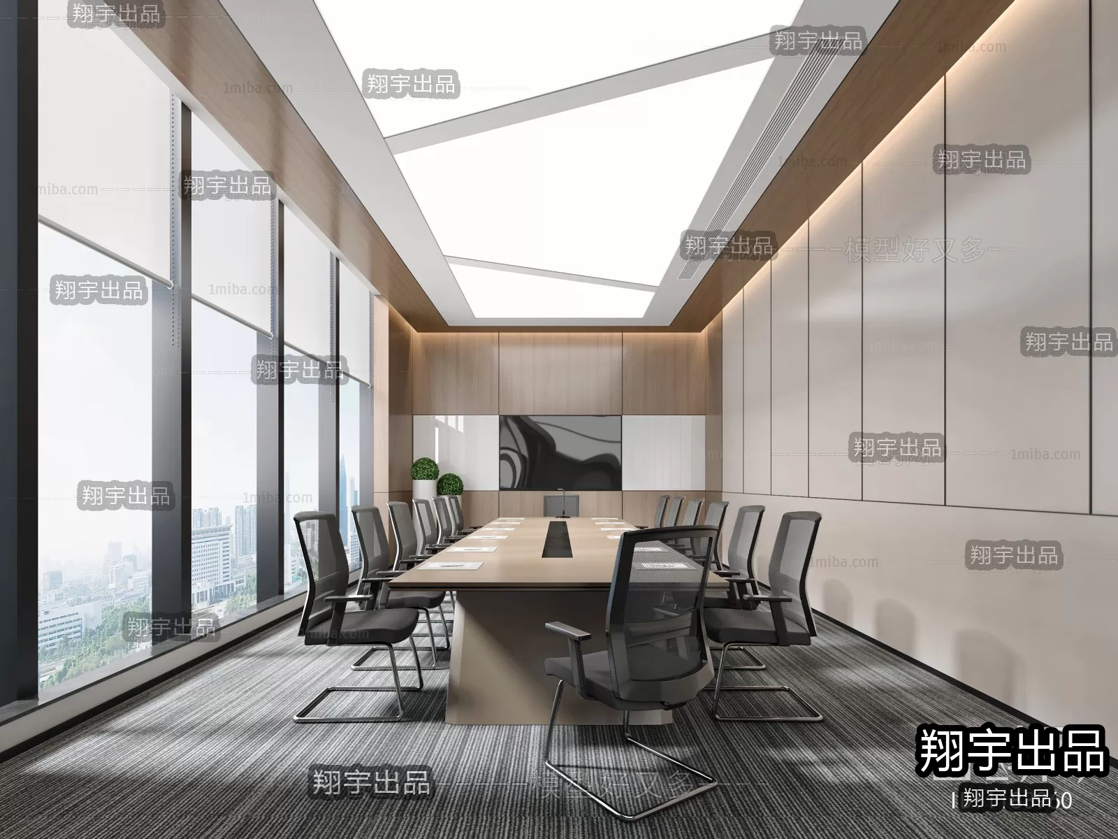 3D OFFICE INTERIOR (VRAY) – MEETING ROOM 3D SCENES – 117