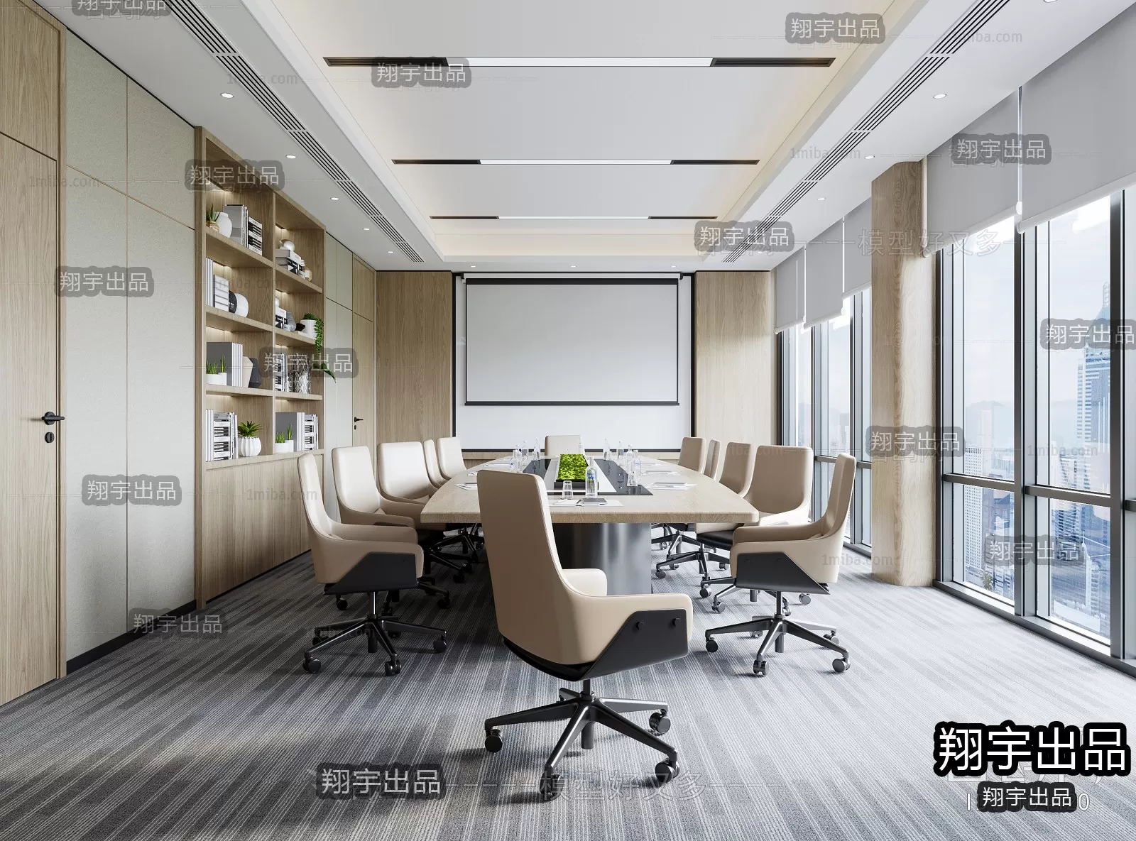 3D OFFICE INTERIOR (VRAY) – MEETING ROOM 3D SCENES – 118