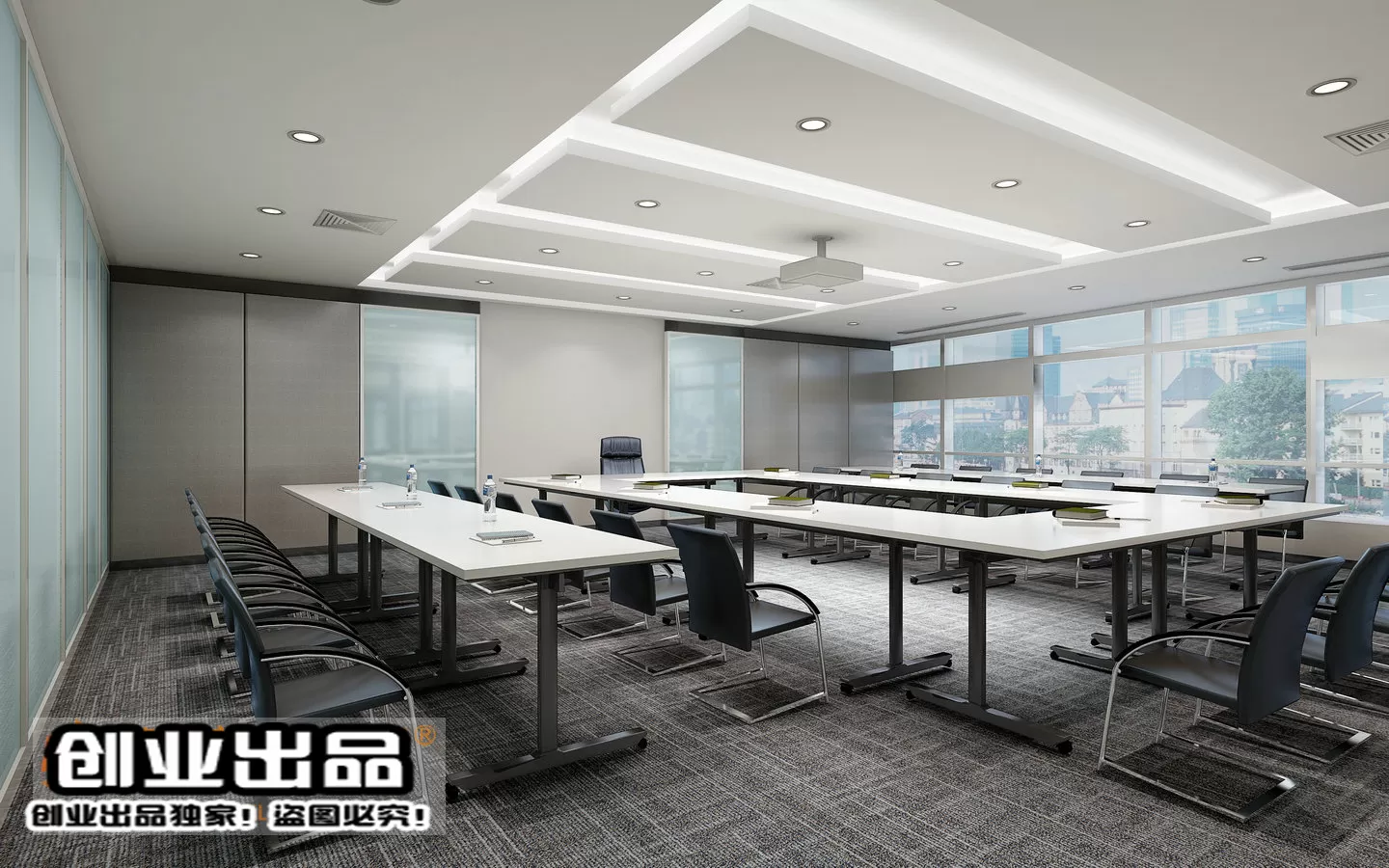 3D OFFICE INTERIOR (VRAY) – MEETING ROOM 3D SCENES – 119
