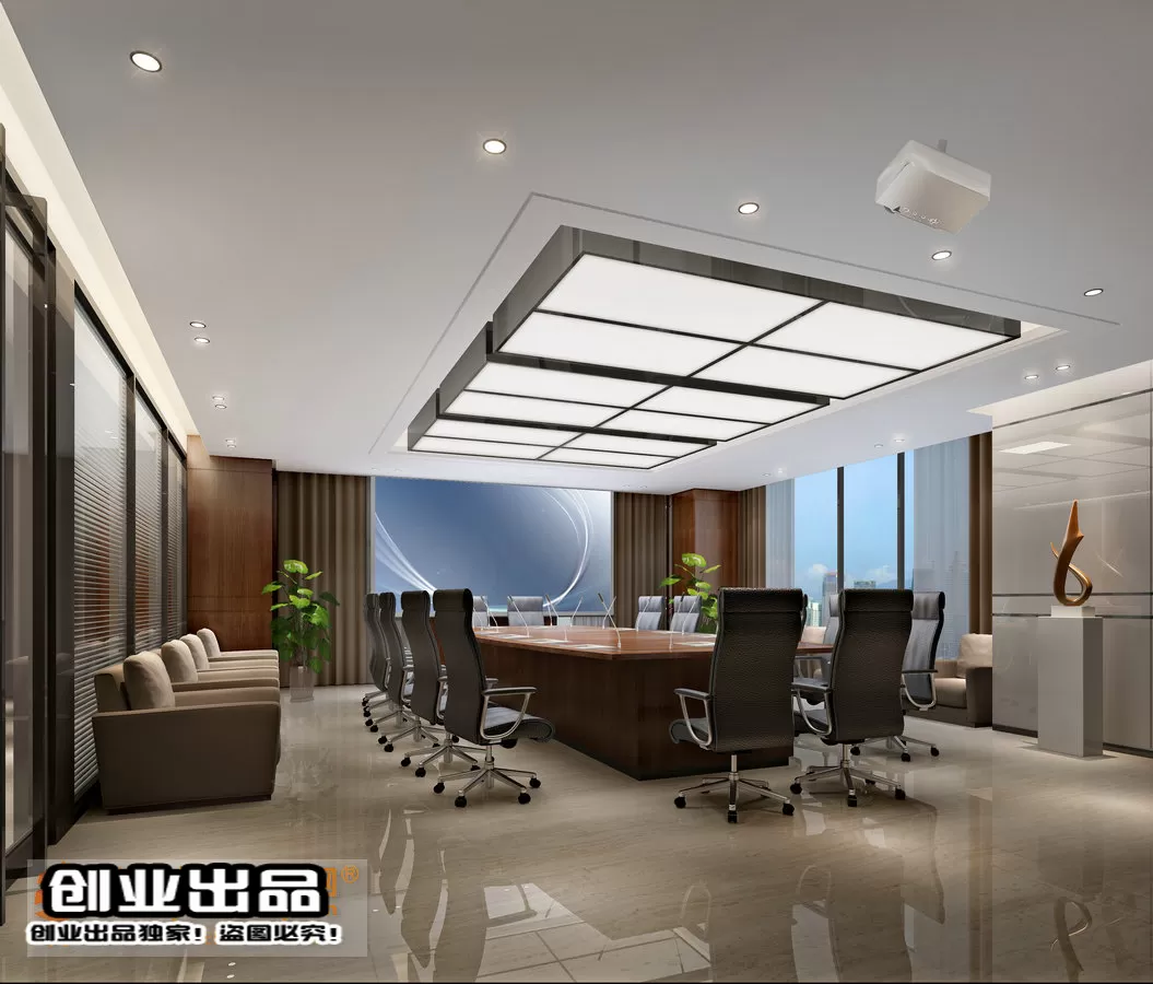 3D OFFICE INTERIOR (VRAY) – MEETING ROOM 3D SCENES – 121