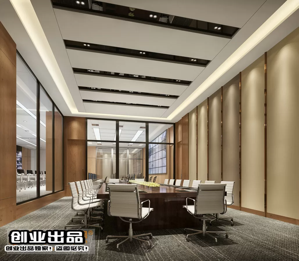 3D OFFICE INTERIOR (VRAY) – MEETING ROOM 3D SCENES – 123