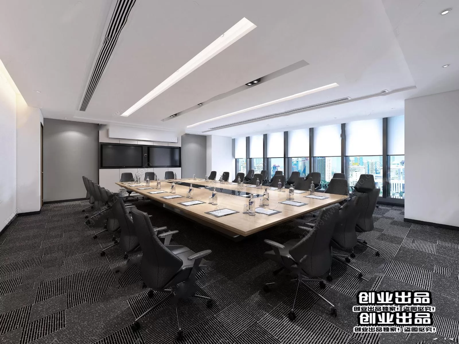 3D OFFICE INTERIOR (VRAY) – MEETING ROOM 3D SCENES – 125
