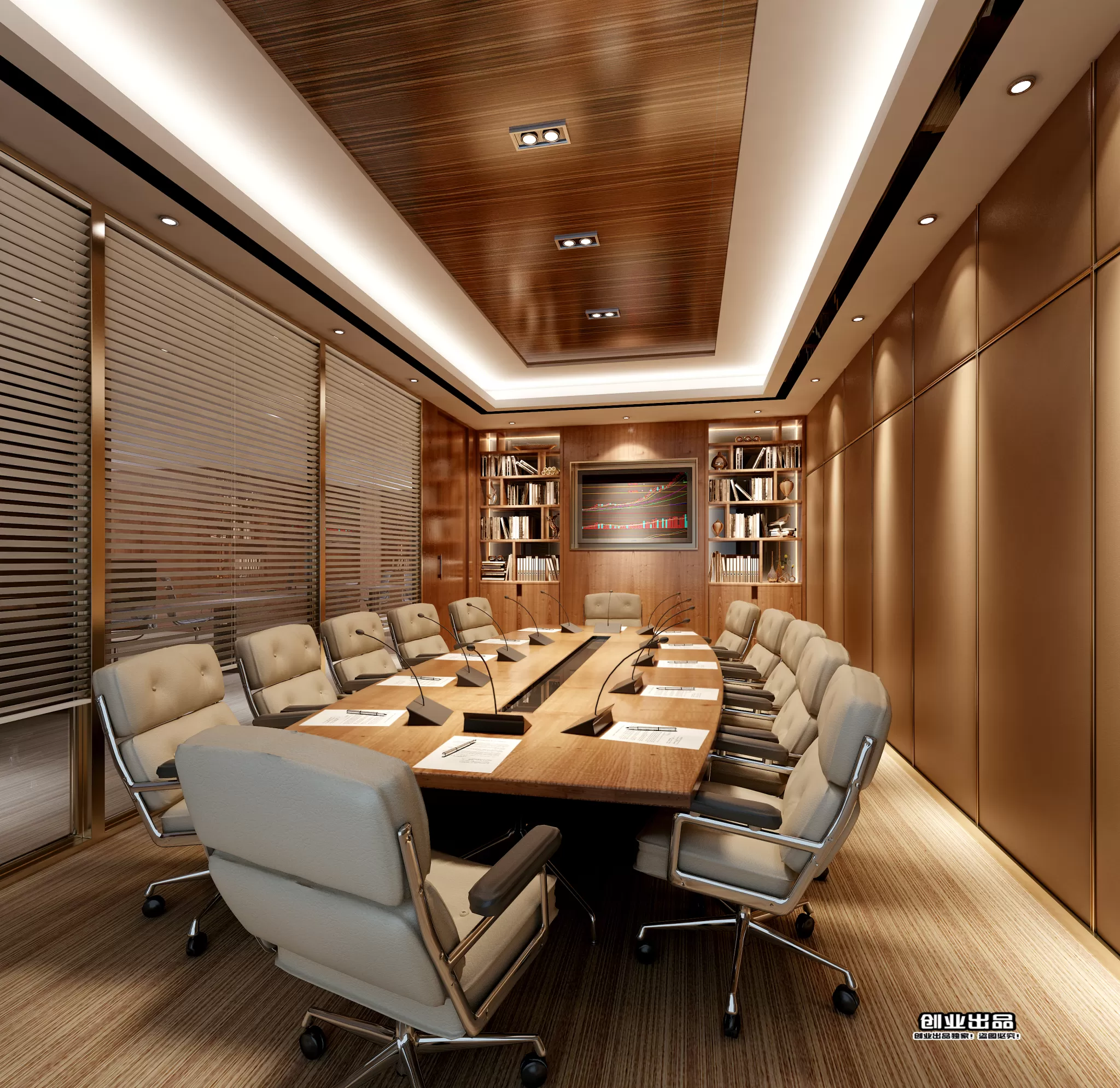 3D OFFICE INTERIOR (VRAY) – MEETING ROOM 3D SCENES – 129
