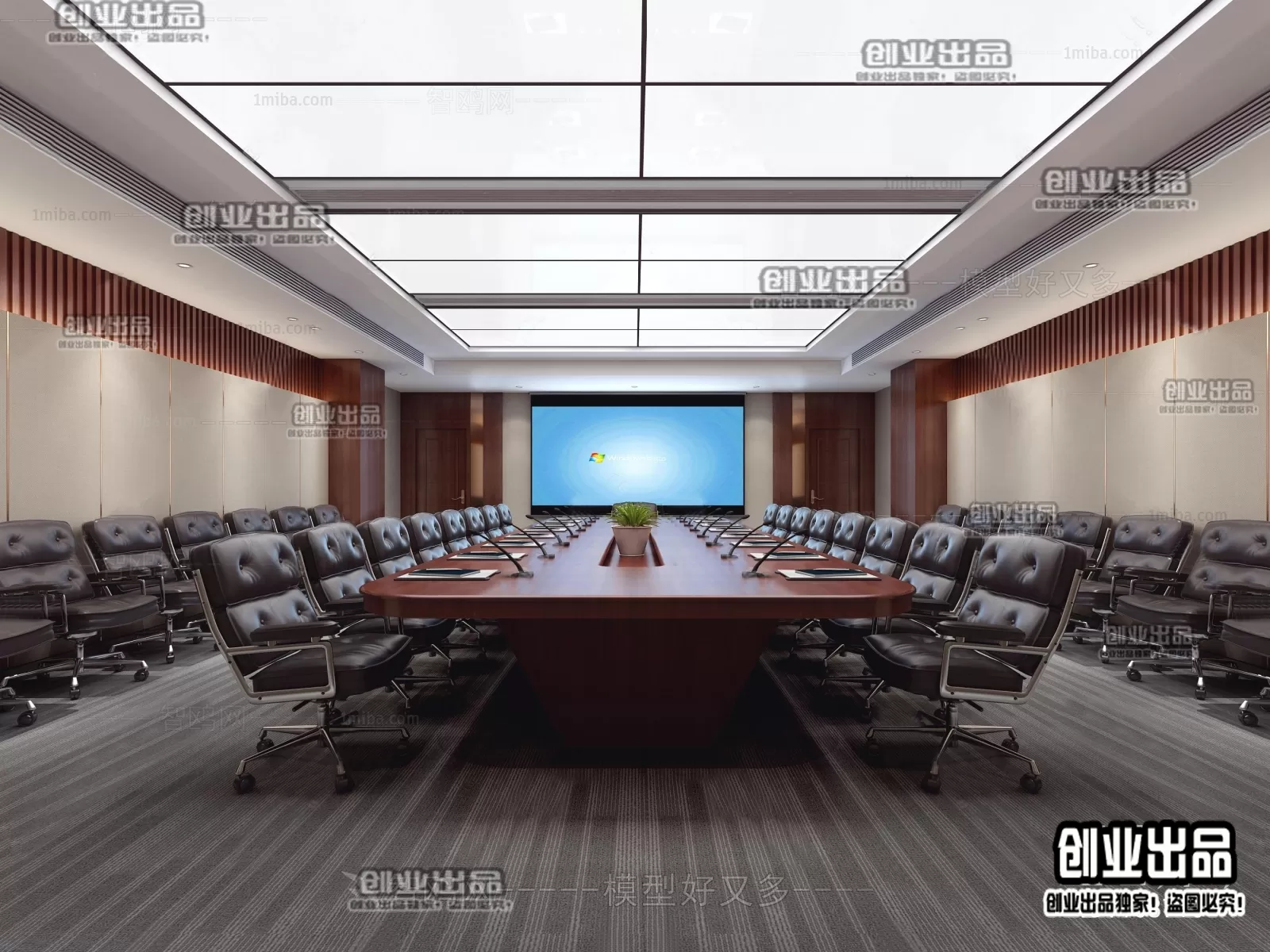 3D OFFICE INTERIOR (VRAY) – MEETING ROOM 3D SCENES – 133