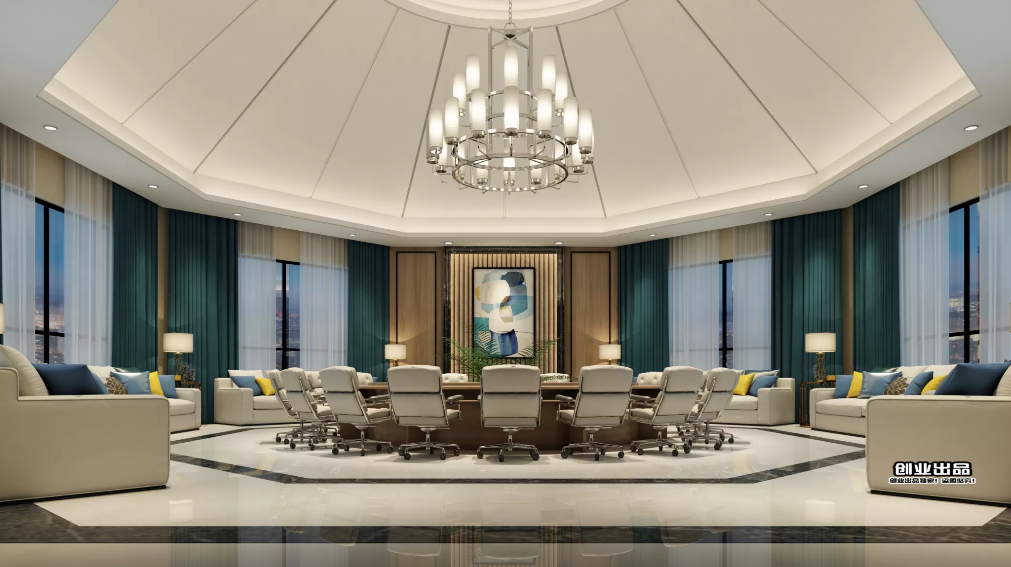 3D OFFICE INTERIOR (VRAY) – MEETING ROOM 3D SCENES – 137