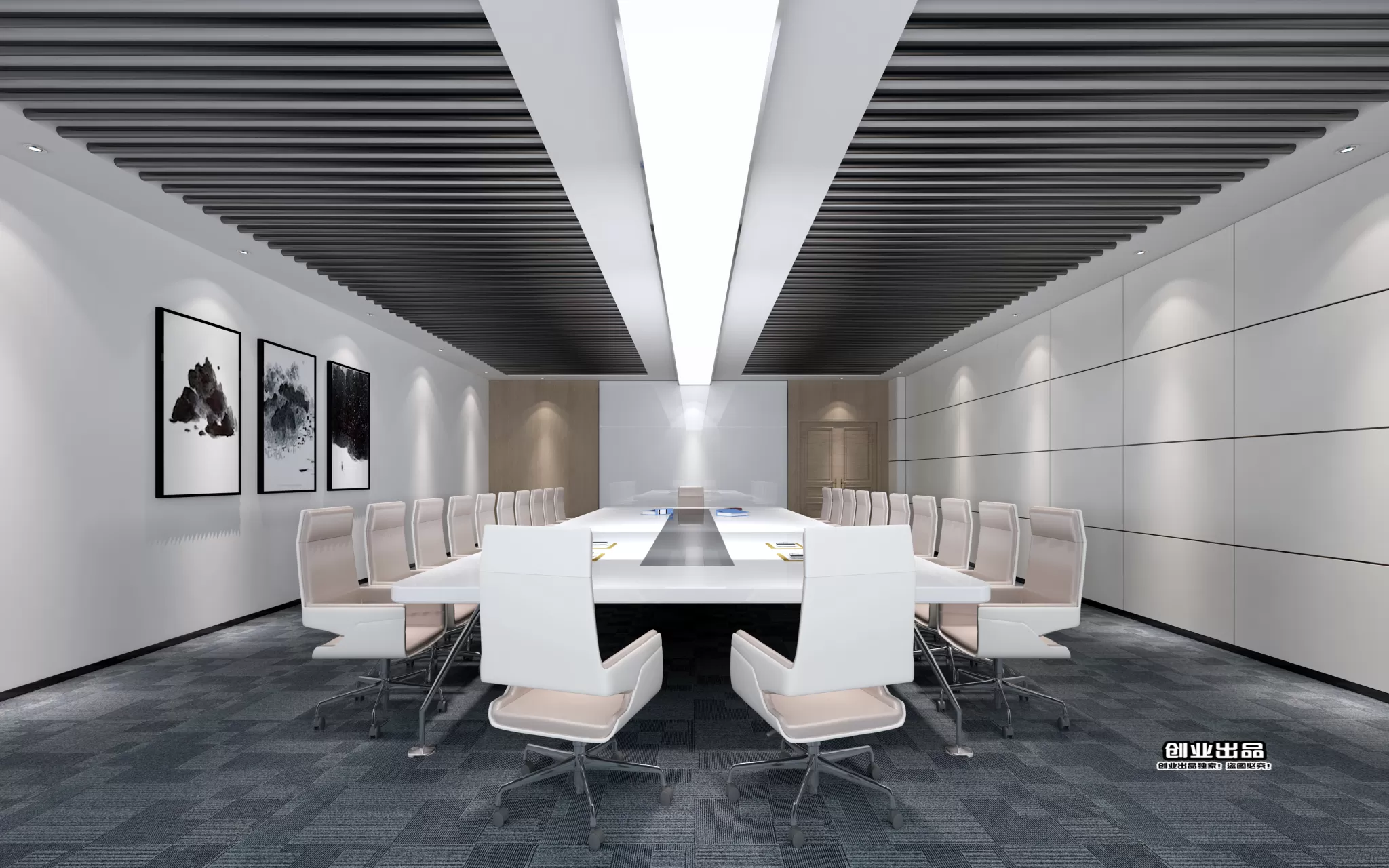 3D OFFICE INTERIOR (VRAY) – MEETING ROOM 3D SCENES – 139