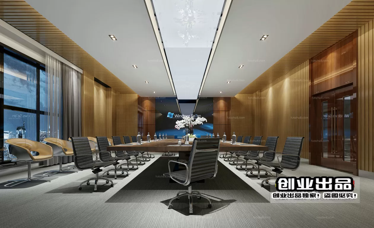 3D OFFICE INTERIOR (VRAY) – MEETING ROOM 3D SCENES – 140