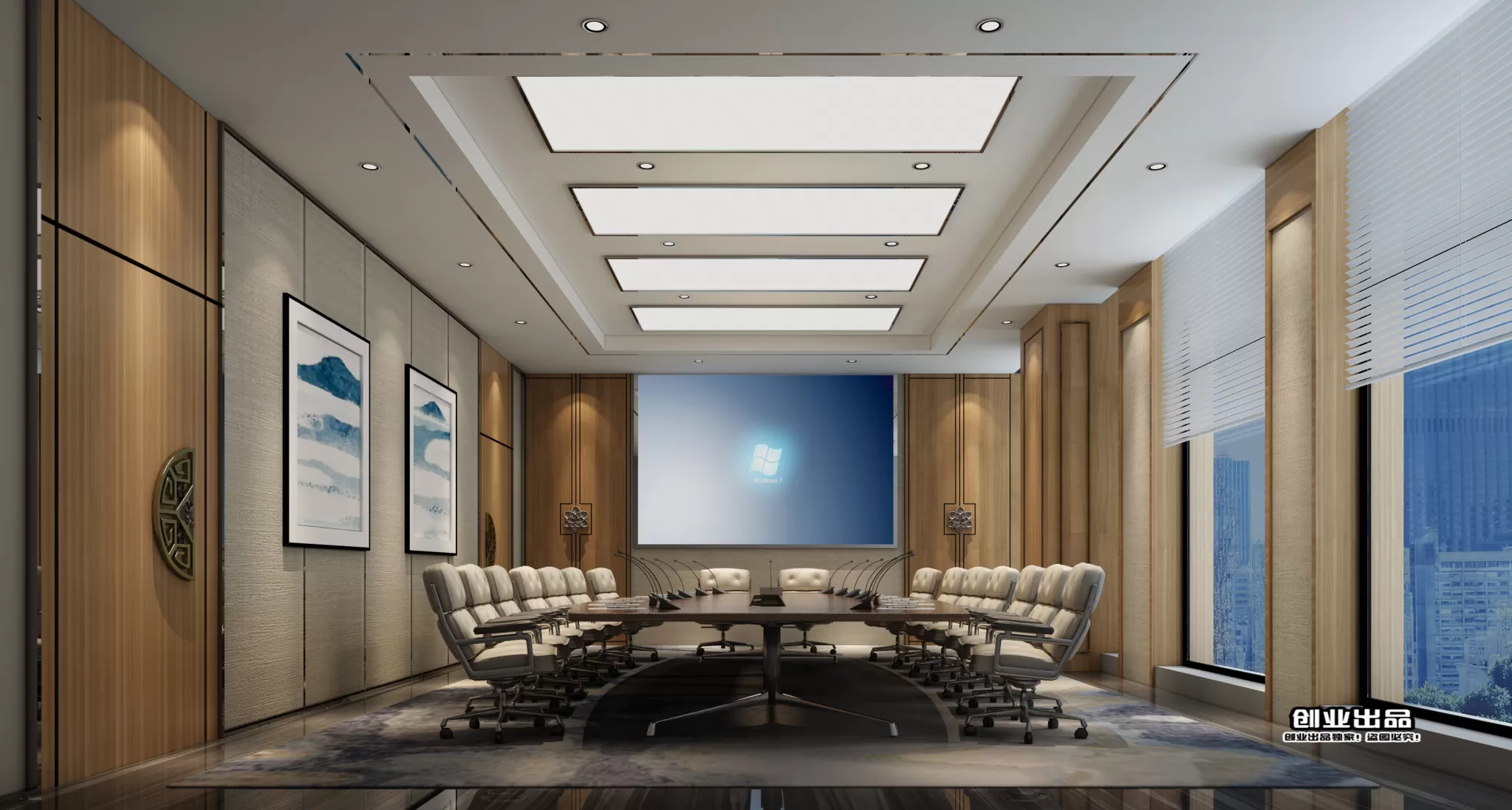 3D OFFICE INTERIOR (VRAY) – MEETING ROOM 3D SCENES – 141