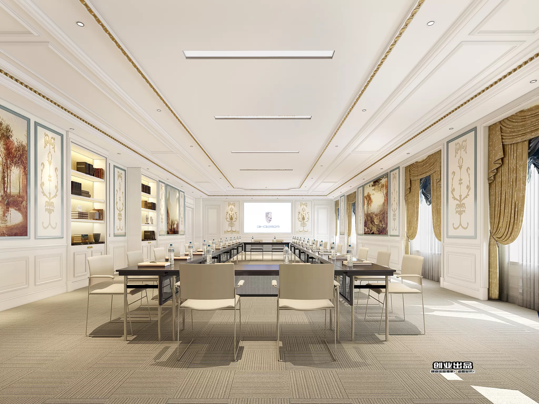 3D OFFICE INTERIOR (VRAY) – MEETING ROOM 3D SCENES – 143