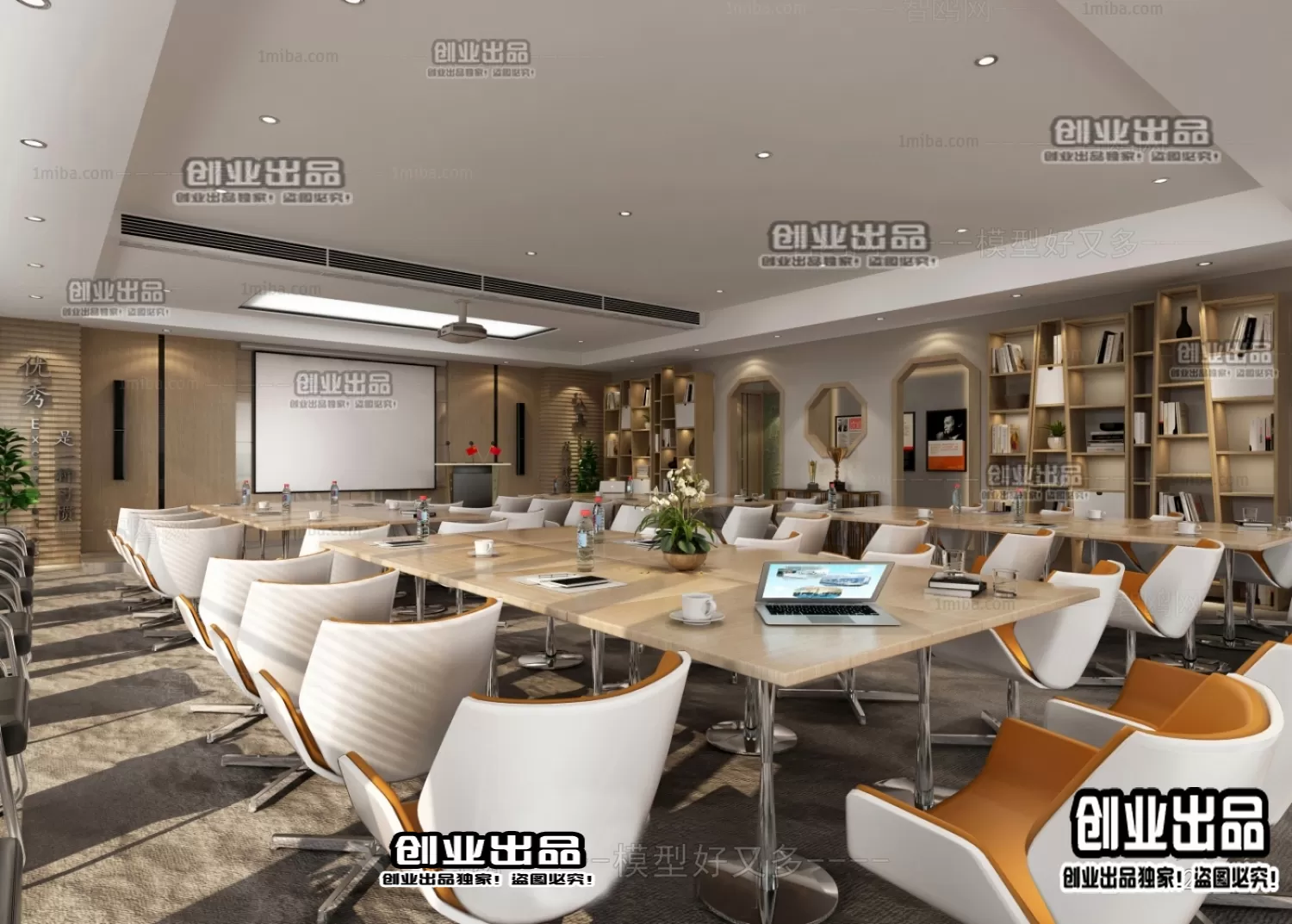3D OFFICE INTERIOR (VRAY) – MEETING ROOM 3D SCENES – 147