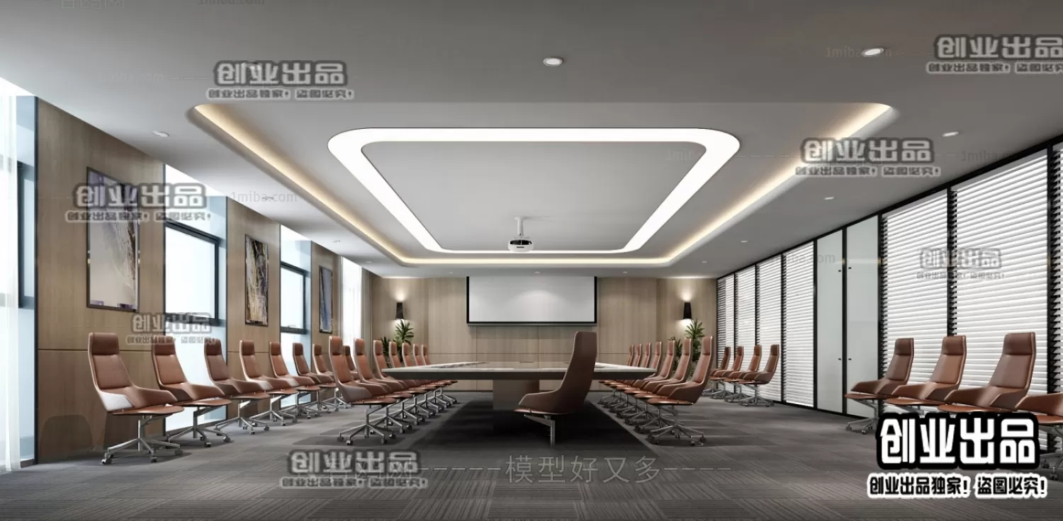 3D OFFICE INTERIOR (VRAY) – MEETING ROOM 3D SCENES – 148