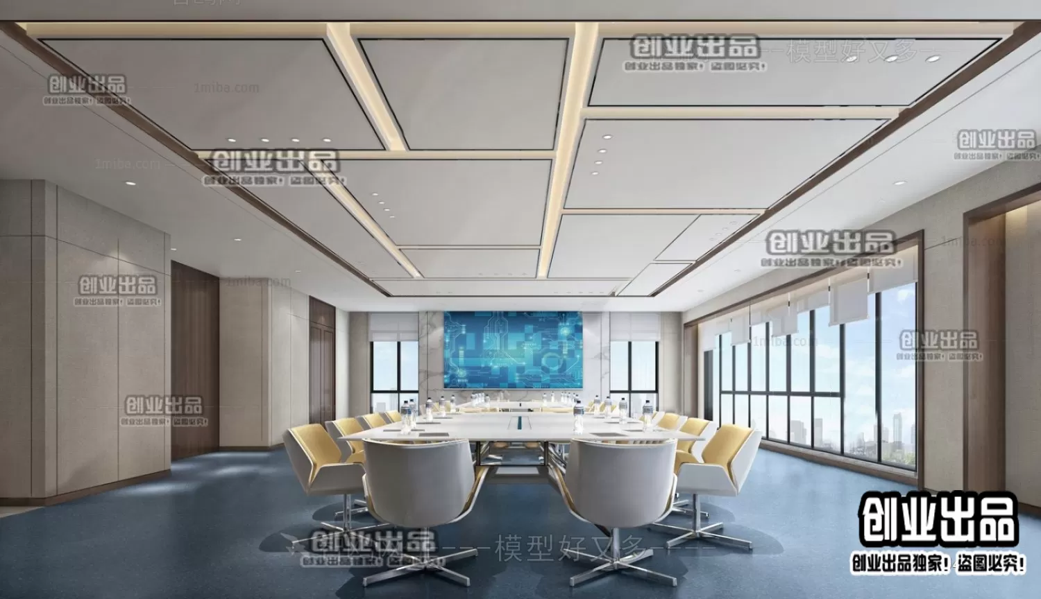 3D OFFICE INTERIOR (VRAY) – MEETING ROOM 3D SCENES – 149