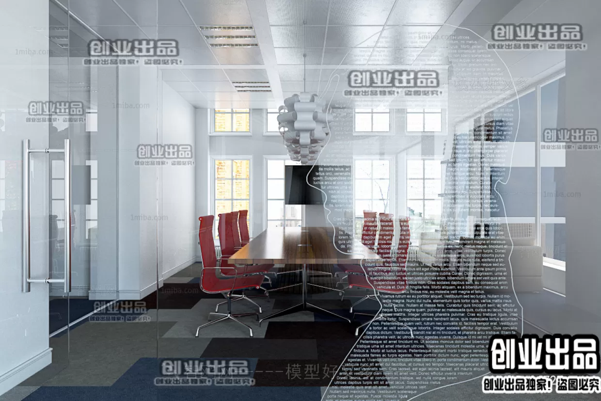 3D OFFICE INTERIOR (VRAY) – MEETING ROOM 3D SCENES – 151