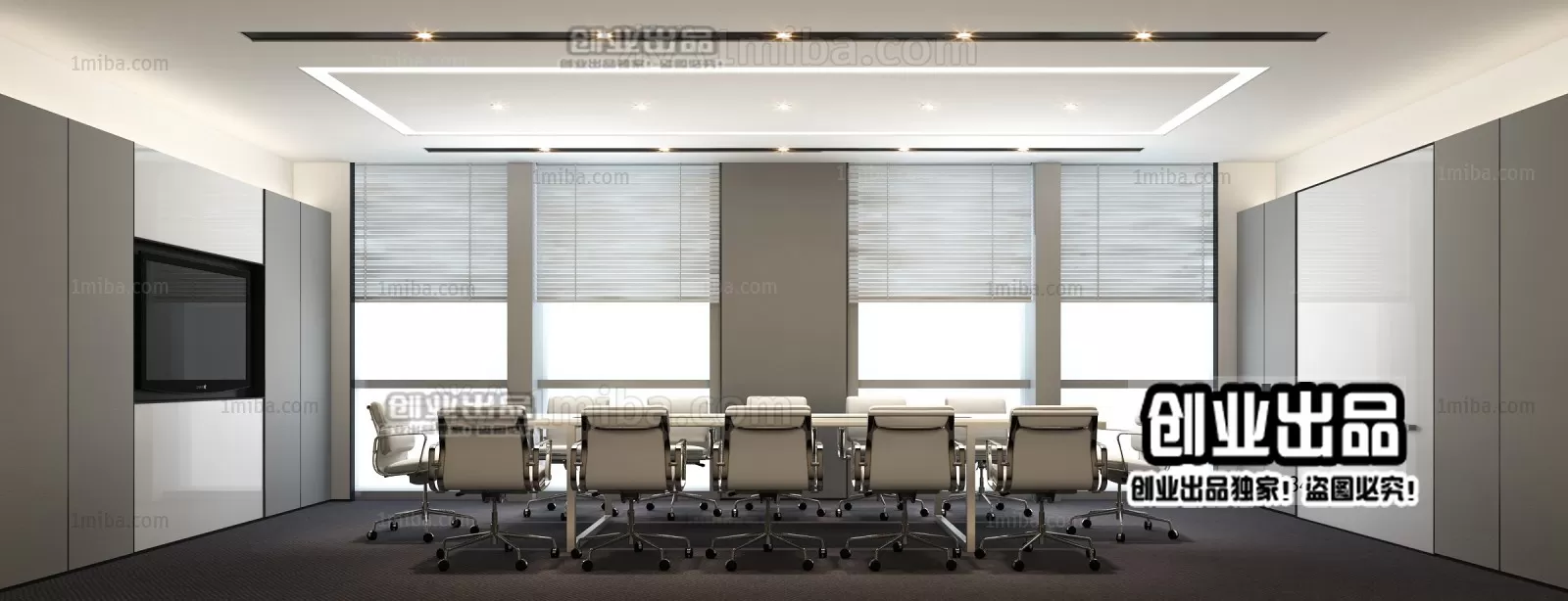 3D OFFICE INTERIOR (VRAY) – MEETING ROOM 3D SCENES – 153