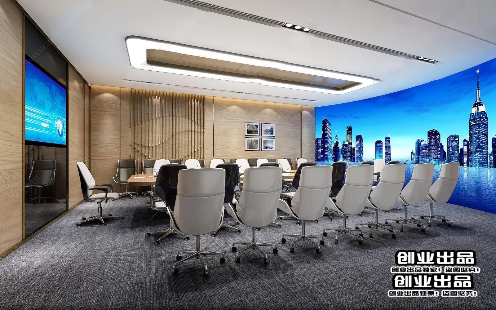3D OFFICE INTERIOR (VRAY) – MEETING ROOM 3D SCENES – 157
