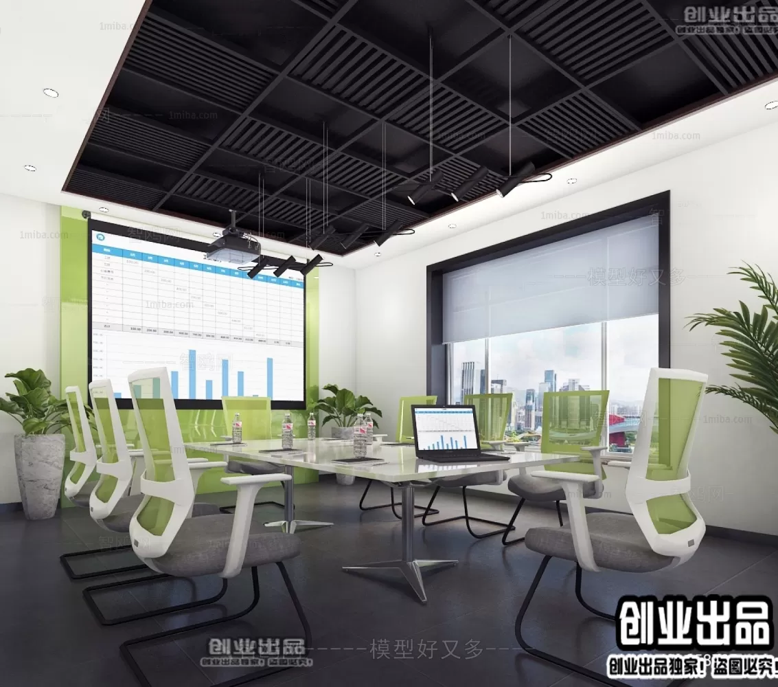 3D OFFICE INTERIOR (VRAY) – MEETING ROOM 3D SCENES – 158