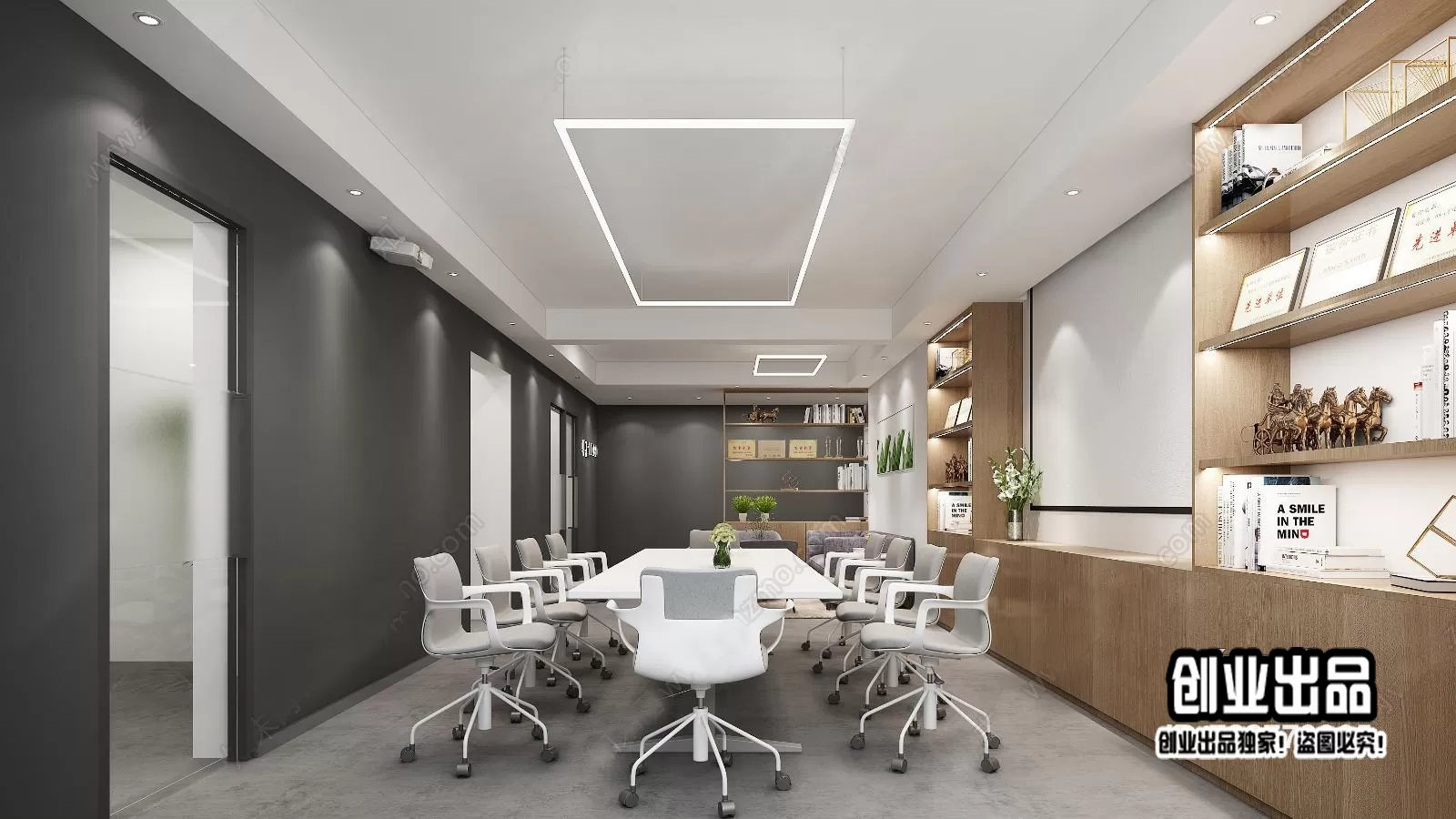 3D OFFICE INTERIOR (VRAY) – MEETING ROOM 3D SCENES – 159