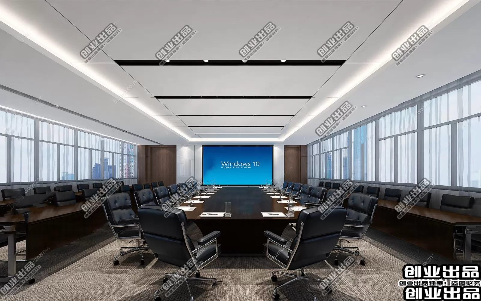 3D OFFICE INTERIOR (VRAY) – MEETING ROOM 3D SCENES – 162