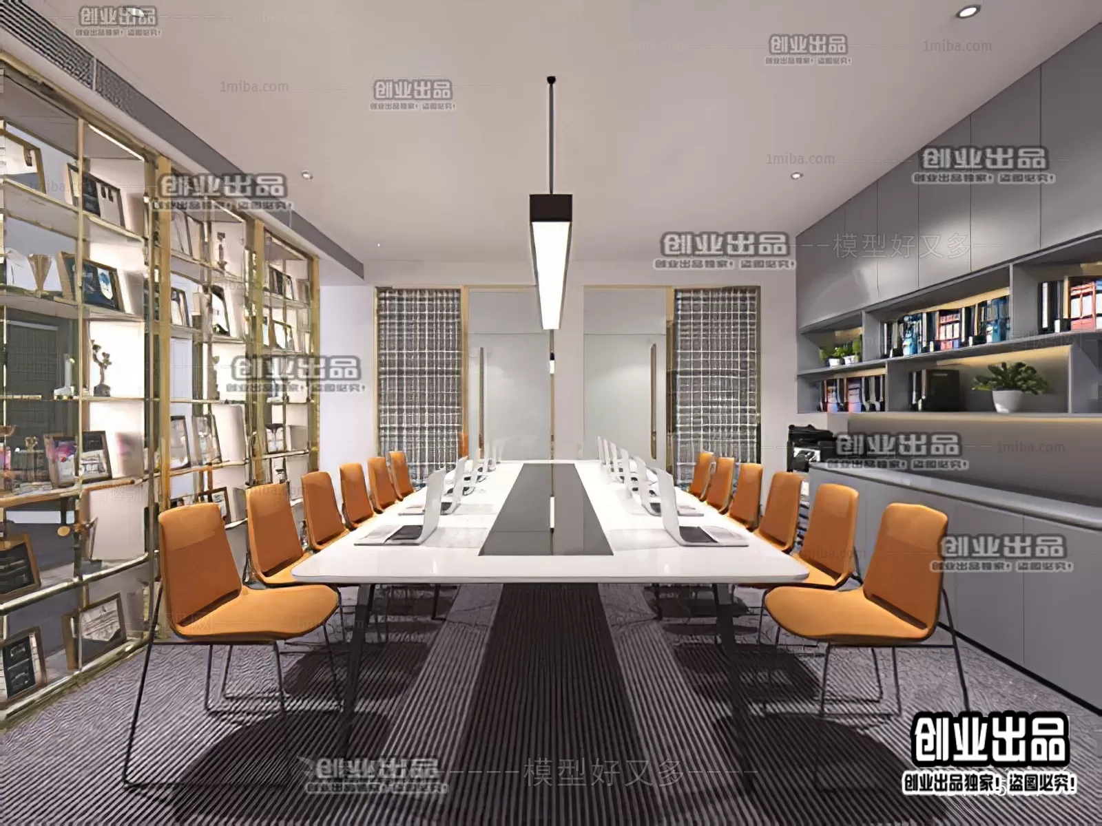 3D OFFICE INTERIOR (VRAY) – MEETING ROOM 3D SCENES – 166