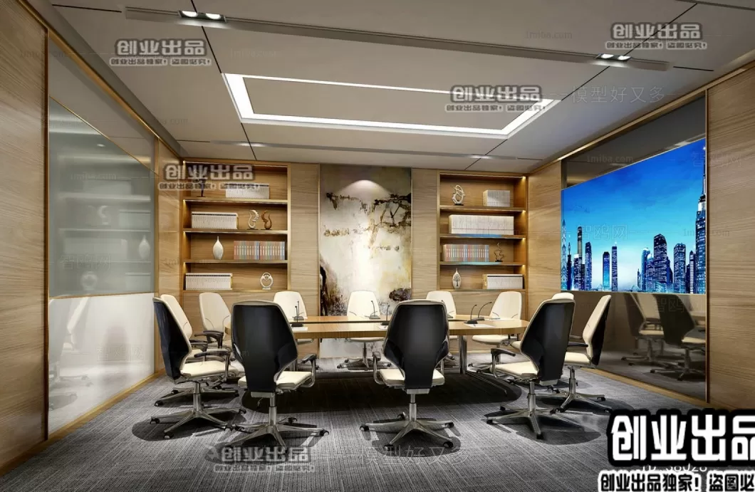 3D OFFICE INTERIOR (VRAY) – MEETING ROOM 3D SCENES – 168