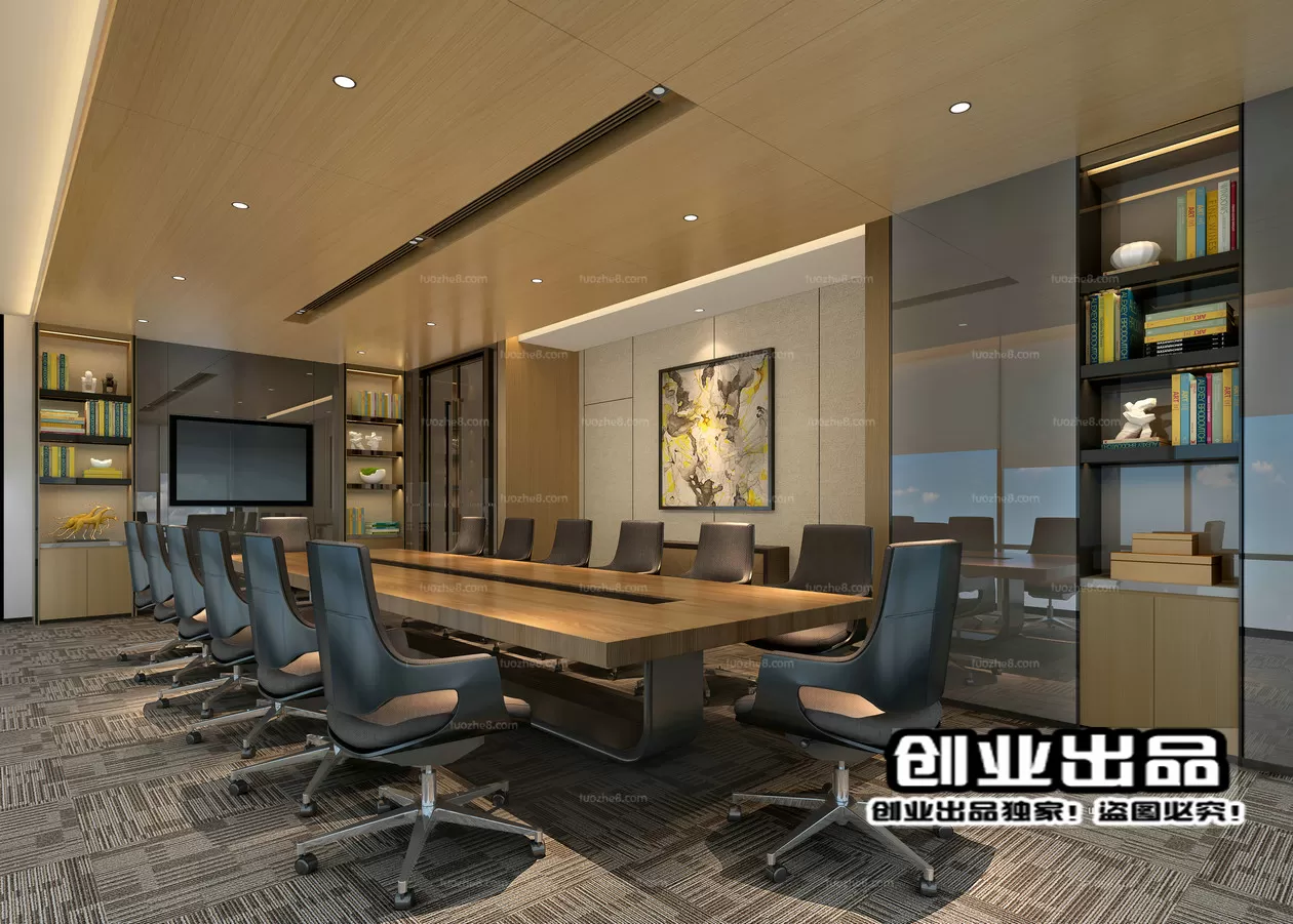 3D OFFICE INTERIOR (VRAY) – MEETING ROOM 3D SCENES – 172