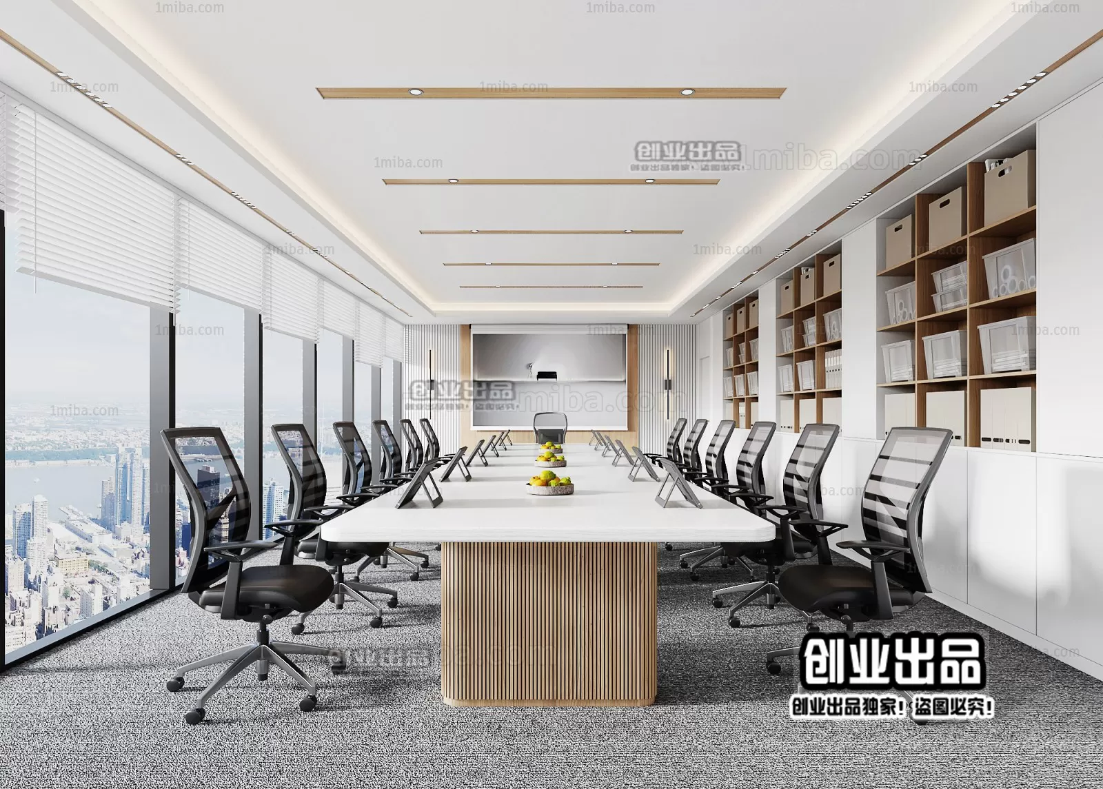 3D OFFICE INTERIOR (VRAY) – MEETING ROOM 3D SCENES – 174